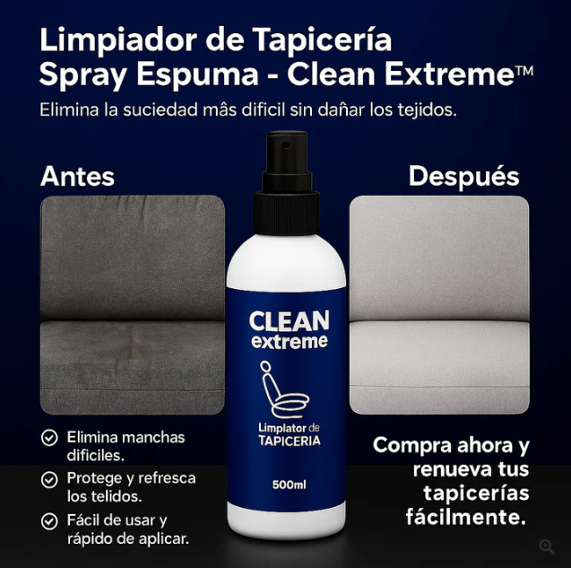 Limpiador de Tapicería Spray Espuma - Clean Extreme™
